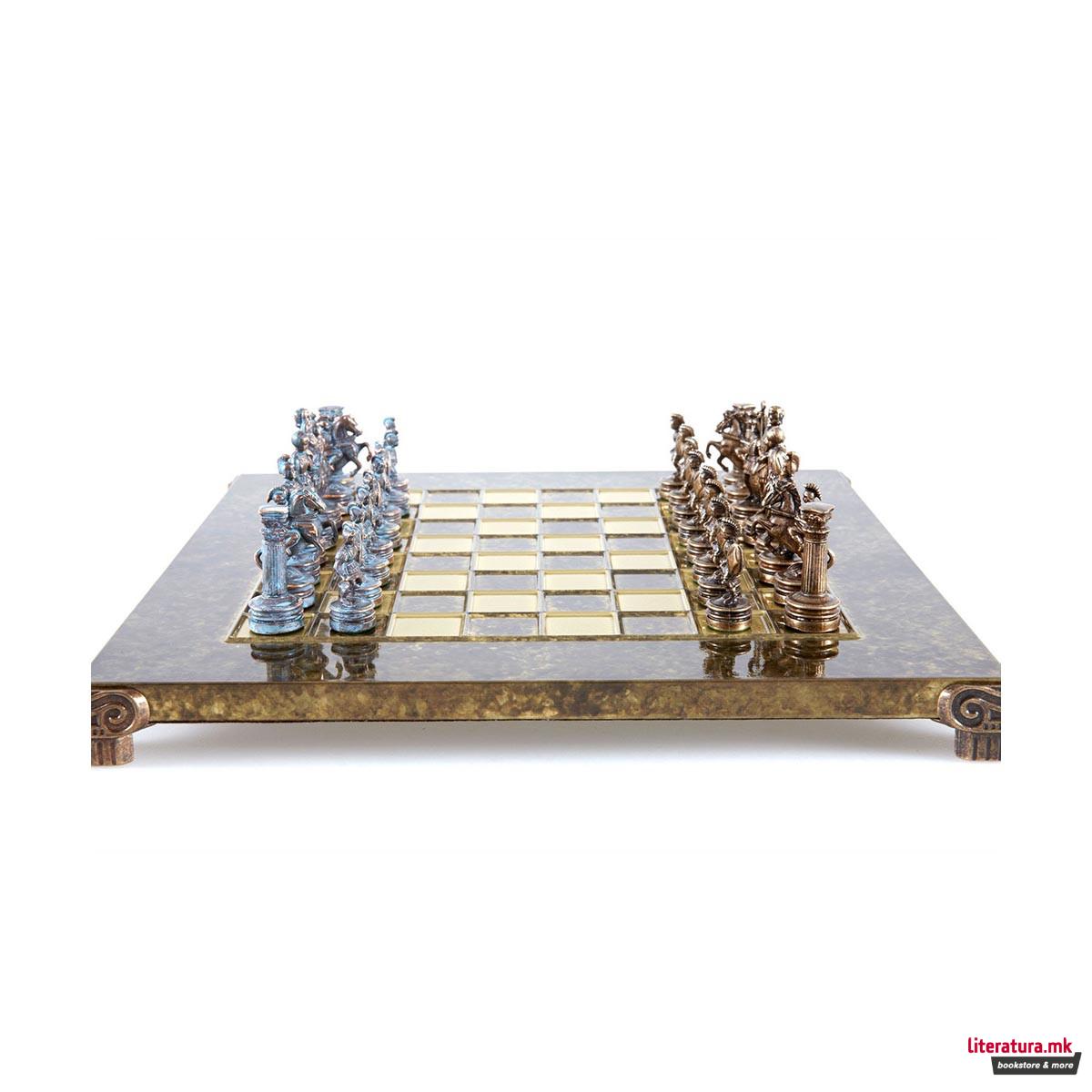 Сет за шах, Greek Roman Period, мал, кафеав со сини/кафеави фигури 