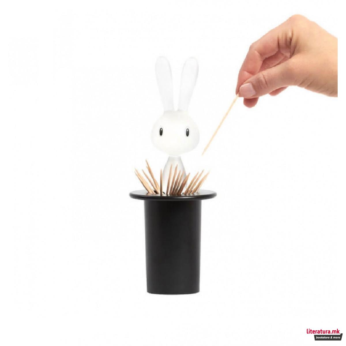 Држач за чепкалки за заби, Magic Bunny, црн 