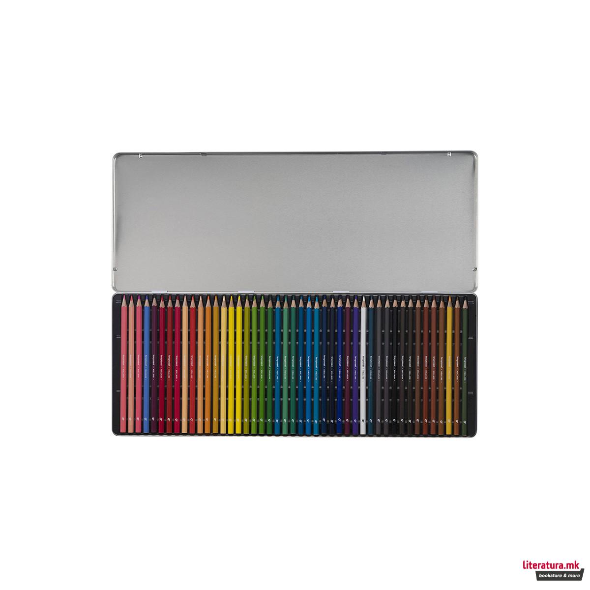 Сет дрвени боици во метална кутија, Bruynzeel, Holland, 45 бои 