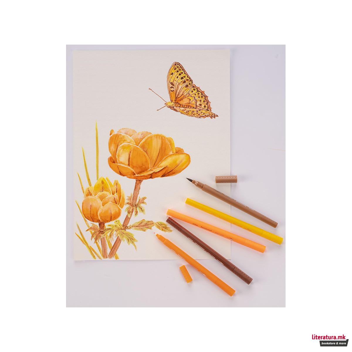 Сет фајнлајнери/брашпенс - двострани, Bruynzeel, Fineliners/Brush Pens, 48 бои 