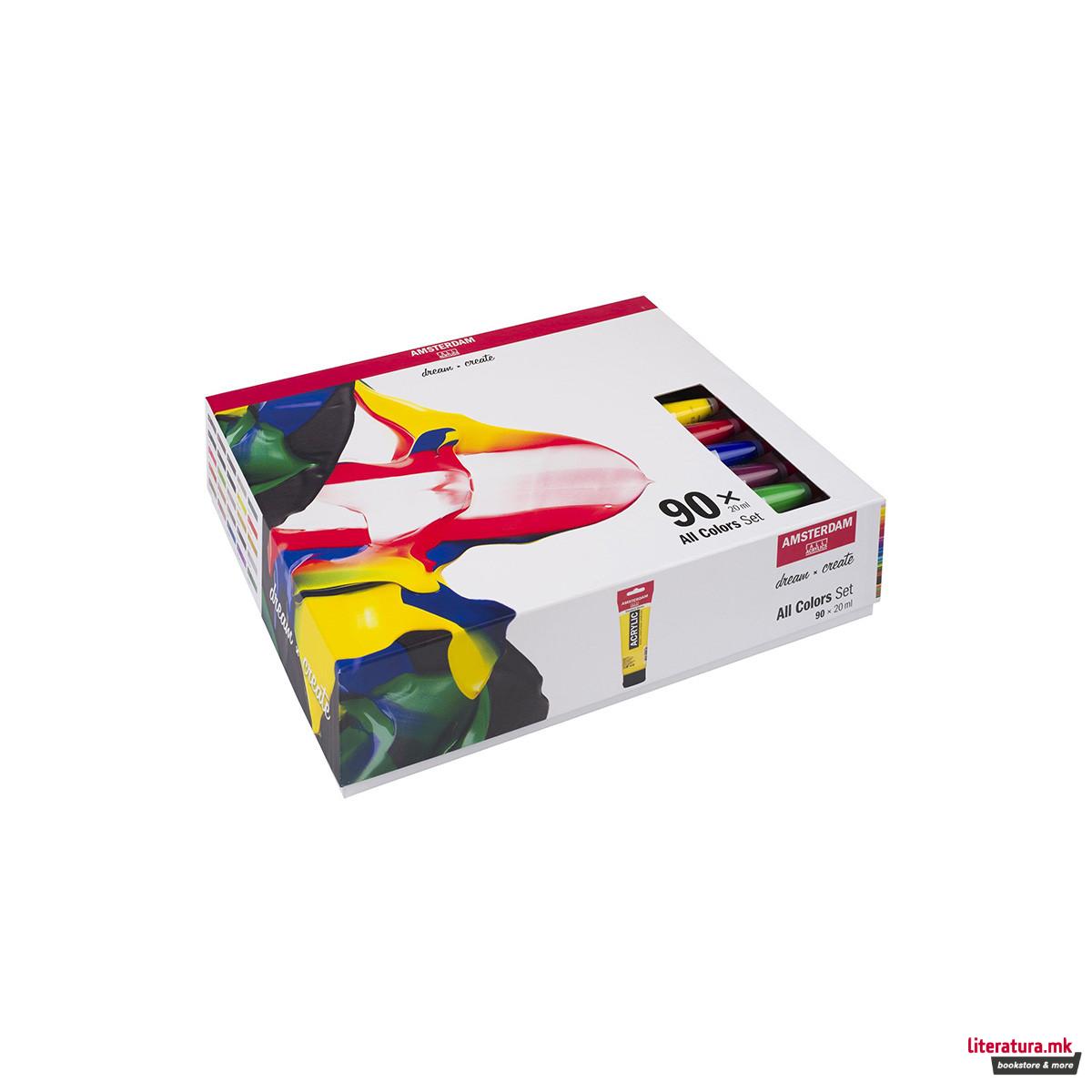 Сет акрилни бои, Amsterdam, All Acrylics - Standard Series, 90 x 20мл 