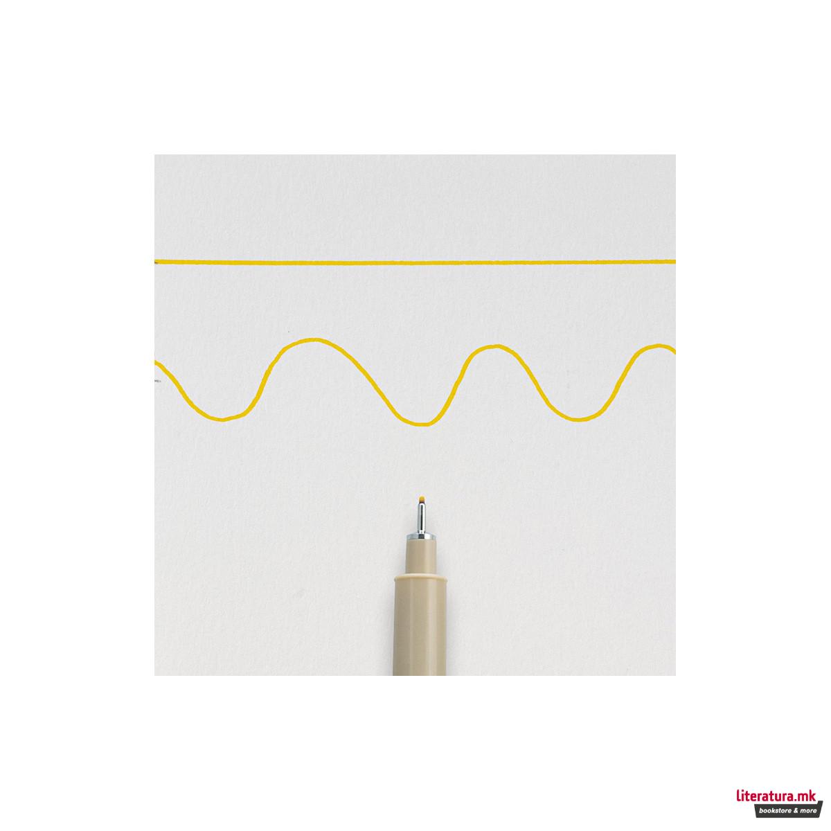 Фајнлајнер, Sakura, Pigma Micron 05, 0.45 мм, жолт 