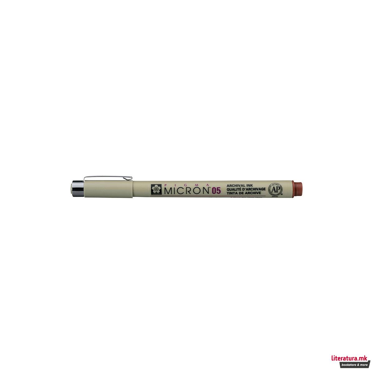 Фајнлајнер, Sakura, Pigma Micron 05, 0.45 мм, кафеав 