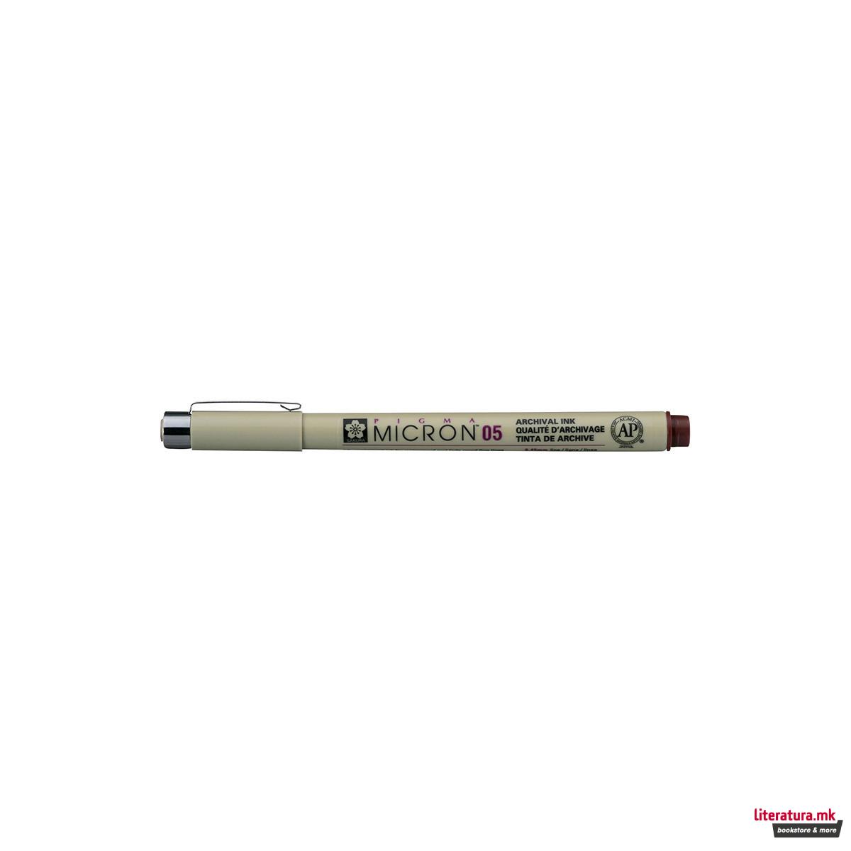 Фајнлајнер, Sakura, Pigma Micron 05, 0.45 мм, темноцрвен 