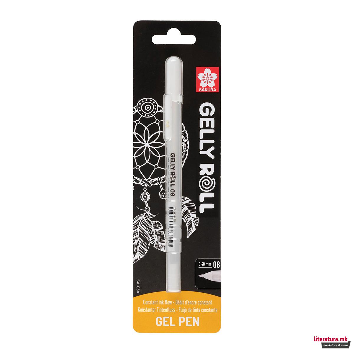 Гел-ролер (блистер), Sakura, Gelly Roll Basic, Bright White, 08, бел 