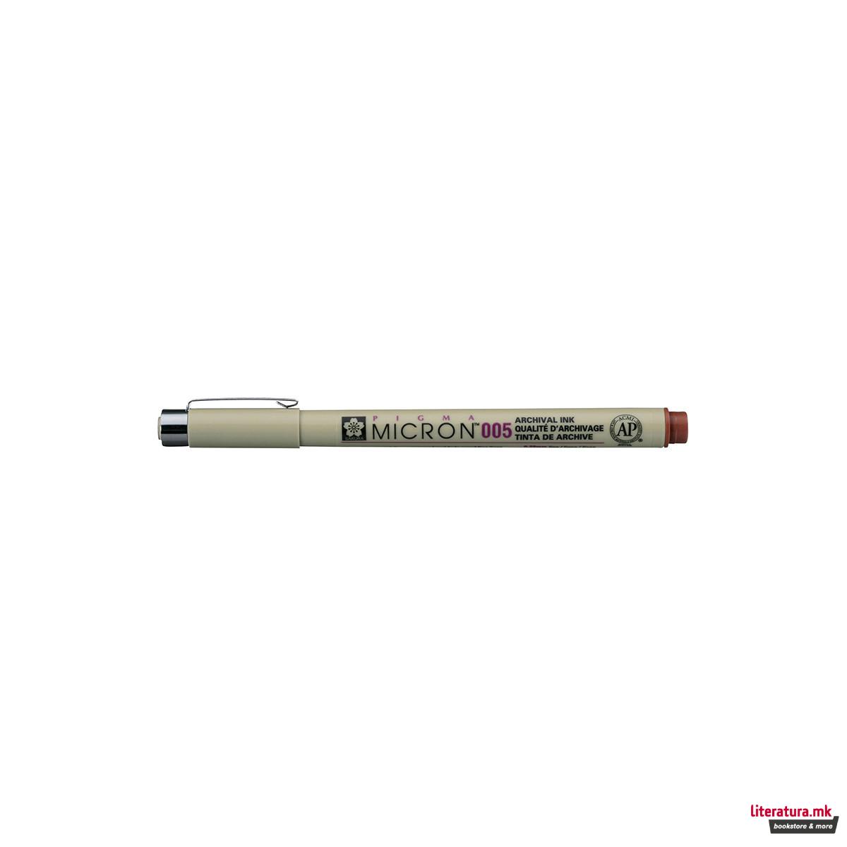 Фајнлајнер, Sakura, Pigma Micron 005, 0.2 мм, кафеав 