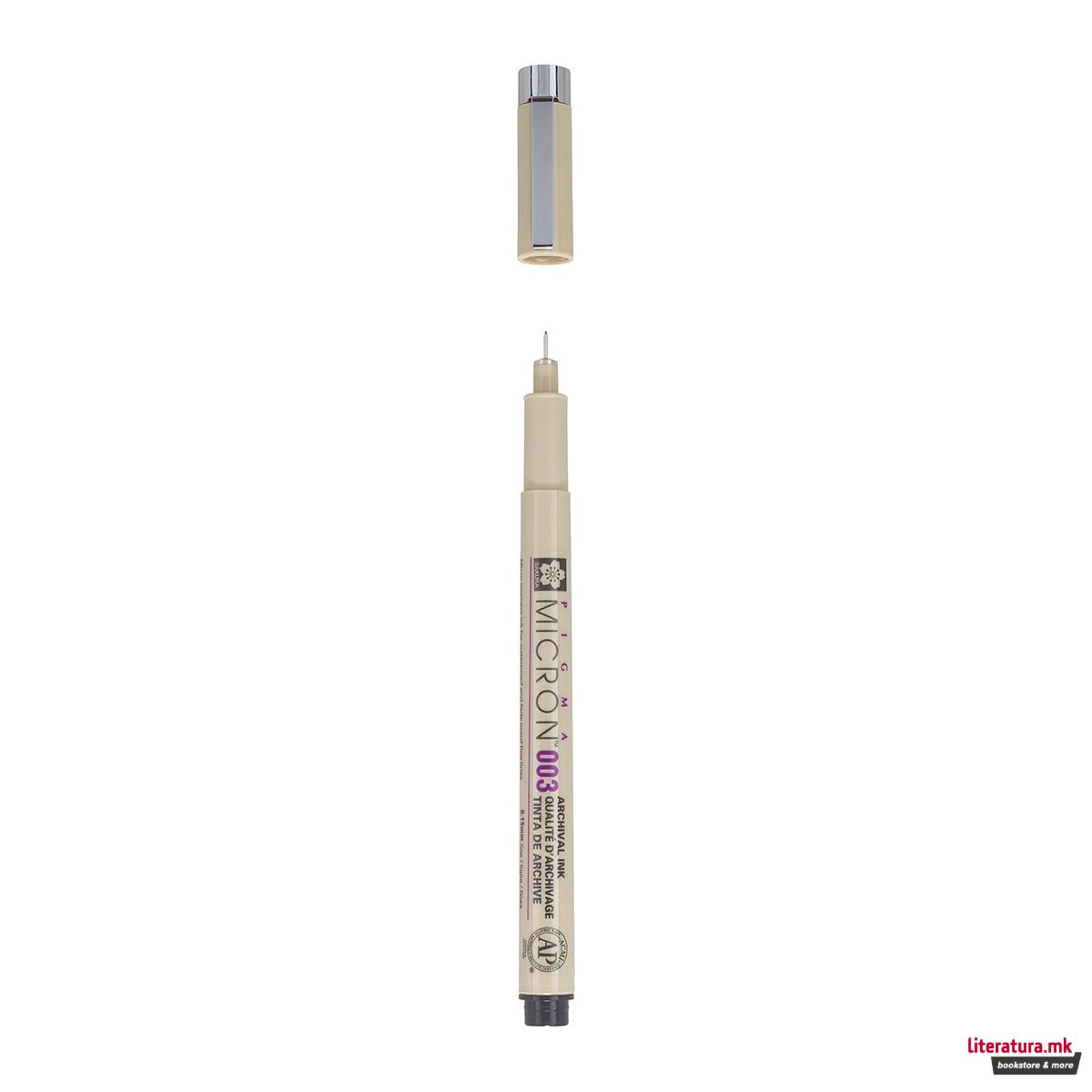 Фајнлајнер, Sakura, Pigma Micron 003, 0.15 мм, сепиа 