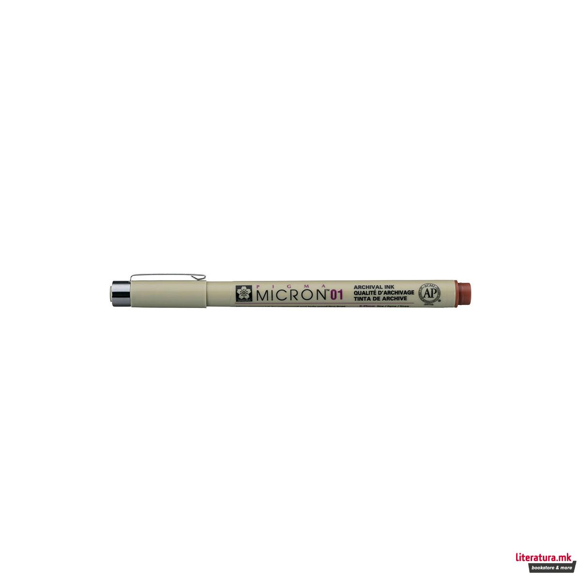 Фајнлајнер, Sakura, Pigma Micron 01, 0.25 мм, кафеав 