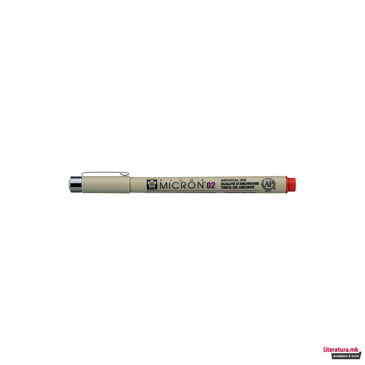 Фајнлајнер, Sakura, Pigma Micron 02, 0.3 мм, црвен 