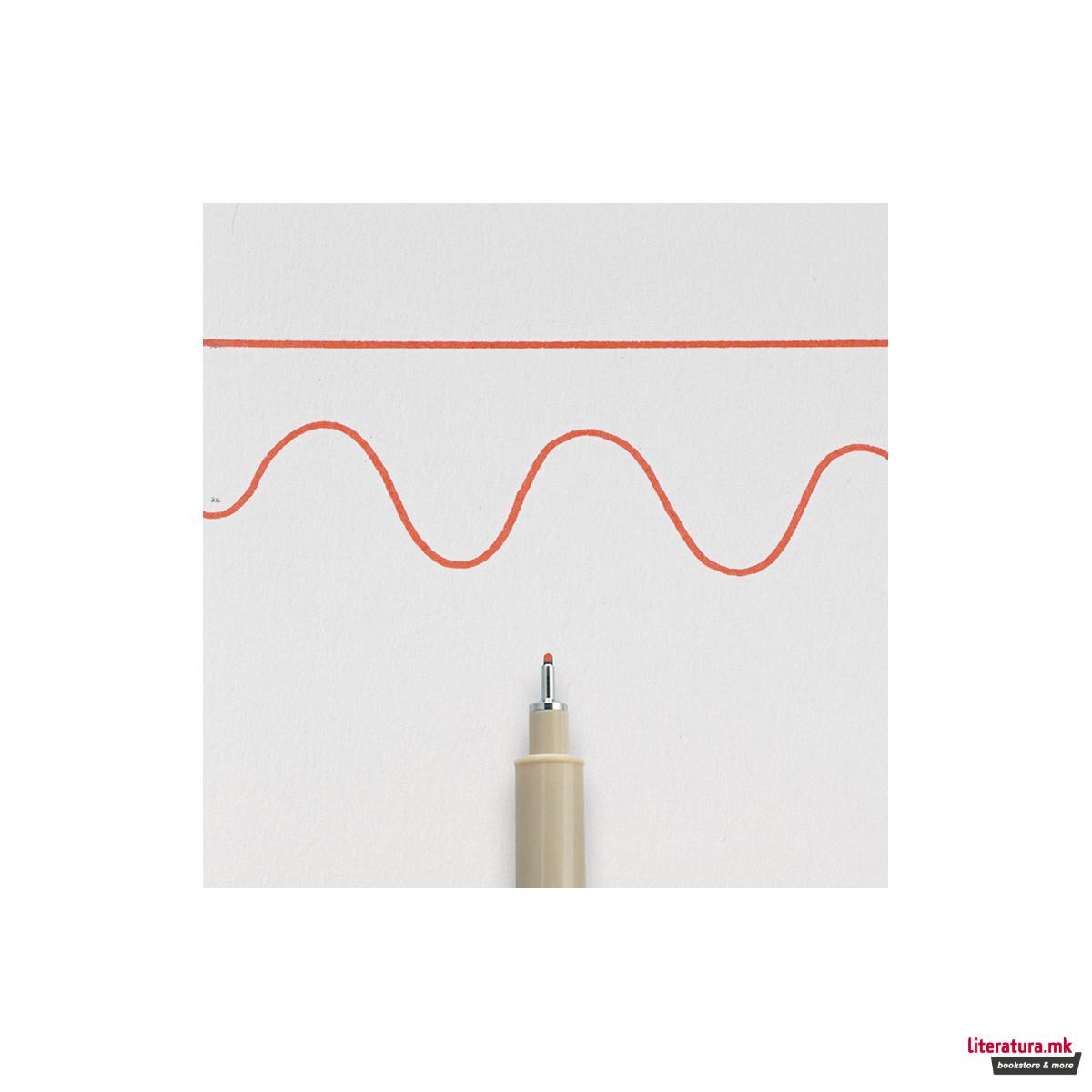 Фајнлајнер, Sakura, Pigma Micron 08, 0.5 мм, црвен 