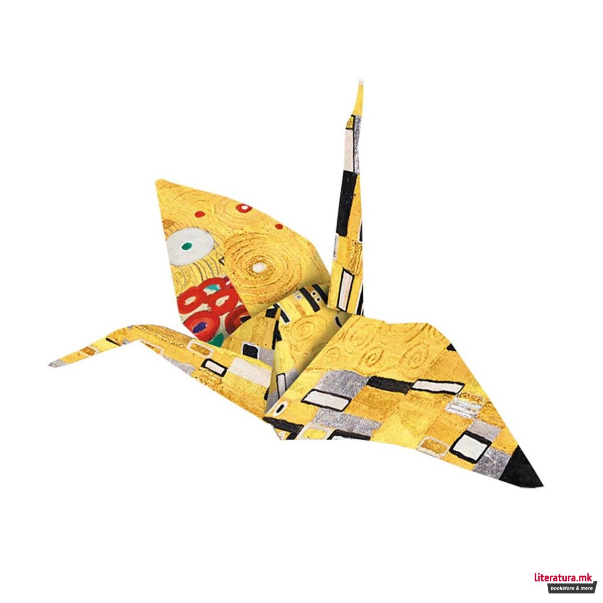 Уметничко оригами - Жерави, Gustav Klimt - Cranes, 15 x 15 цм 