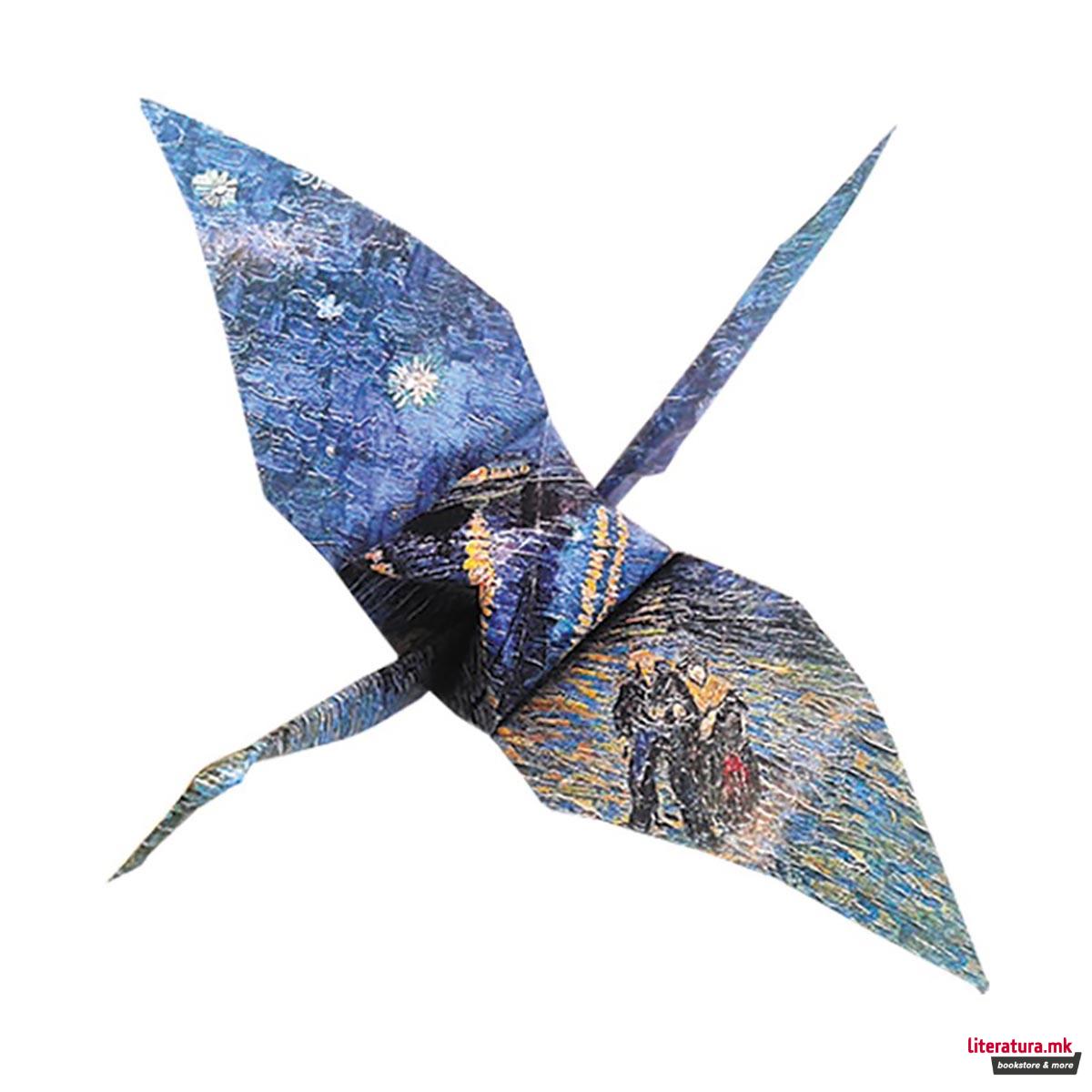 Уметничко оригами - Жерави, Van Gogh - Cranes, 15 x 15 цм 