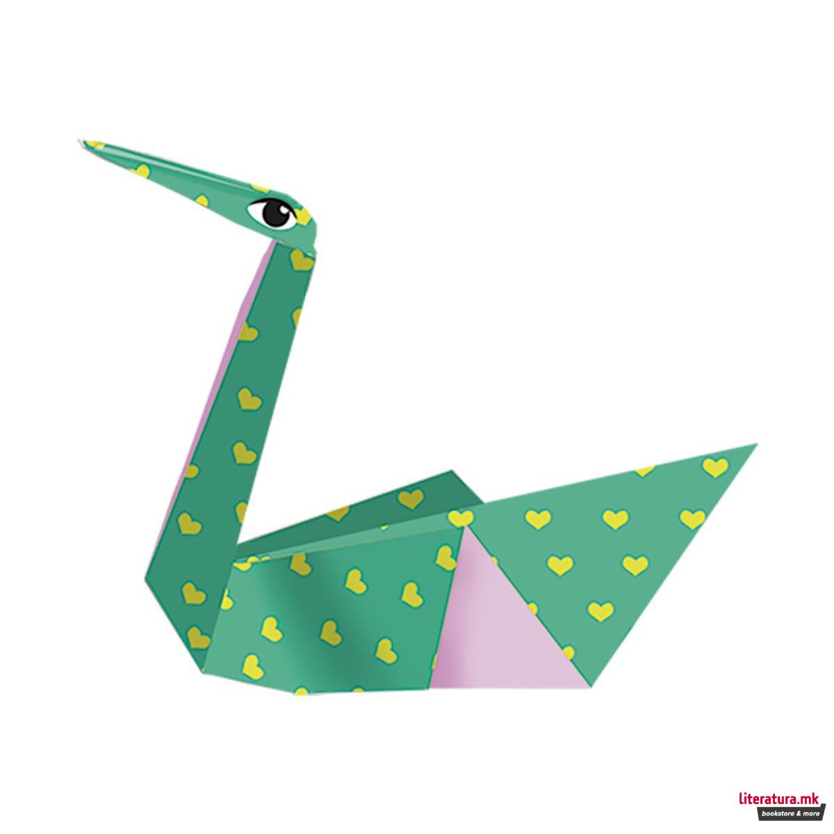 Детско оригами - Лебеди, 15 x 15 цм 