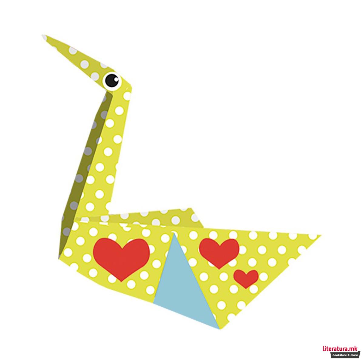 Детско оригами - Лебеди, 15 x 15 цм 