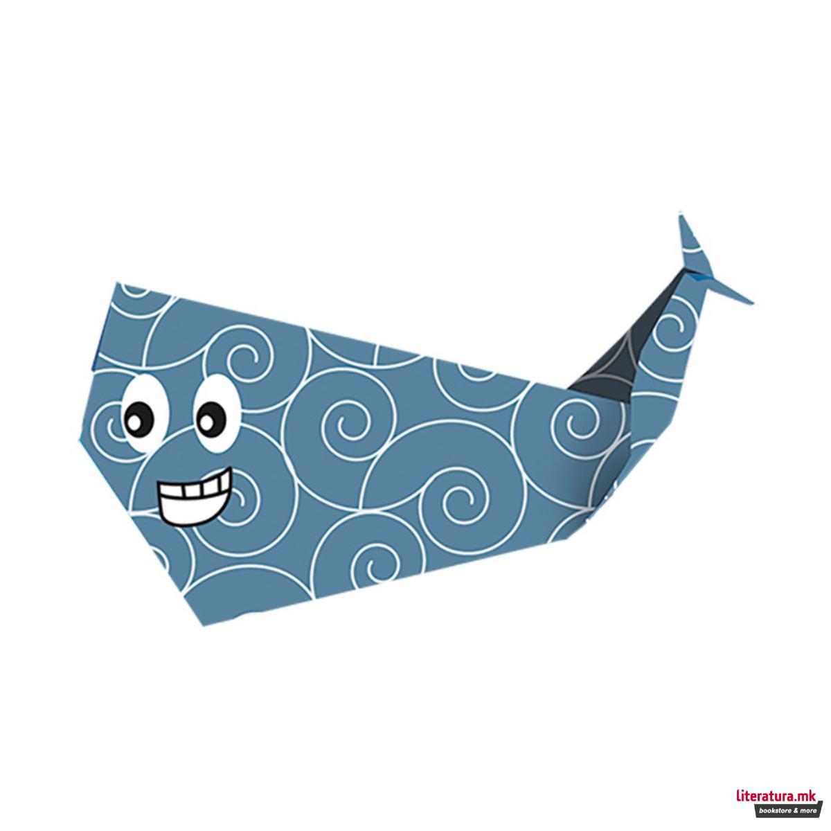 Детско оригами - Китови, 15 x 15 цм 