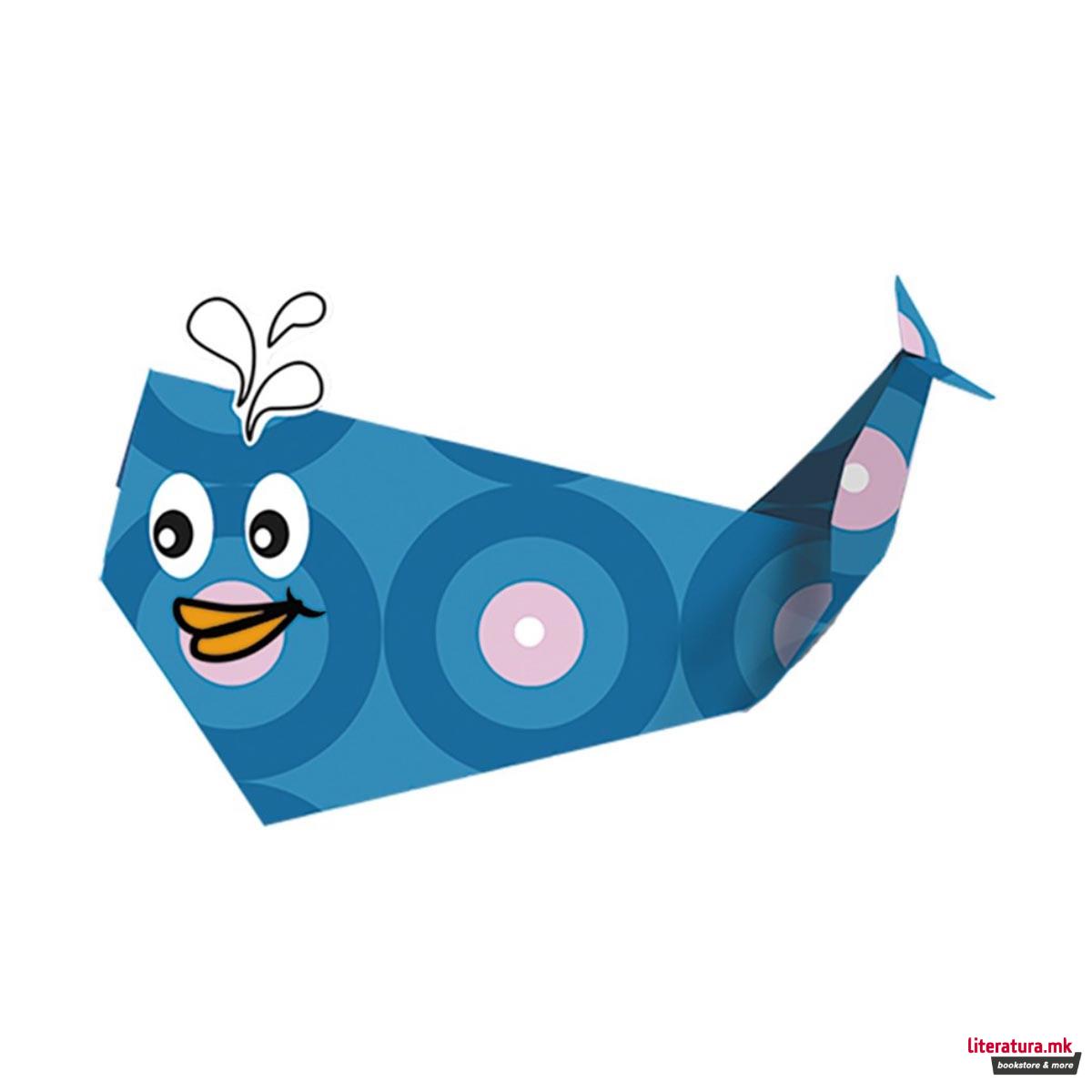 Детско оригами - Китови, 15 x 15 цм 