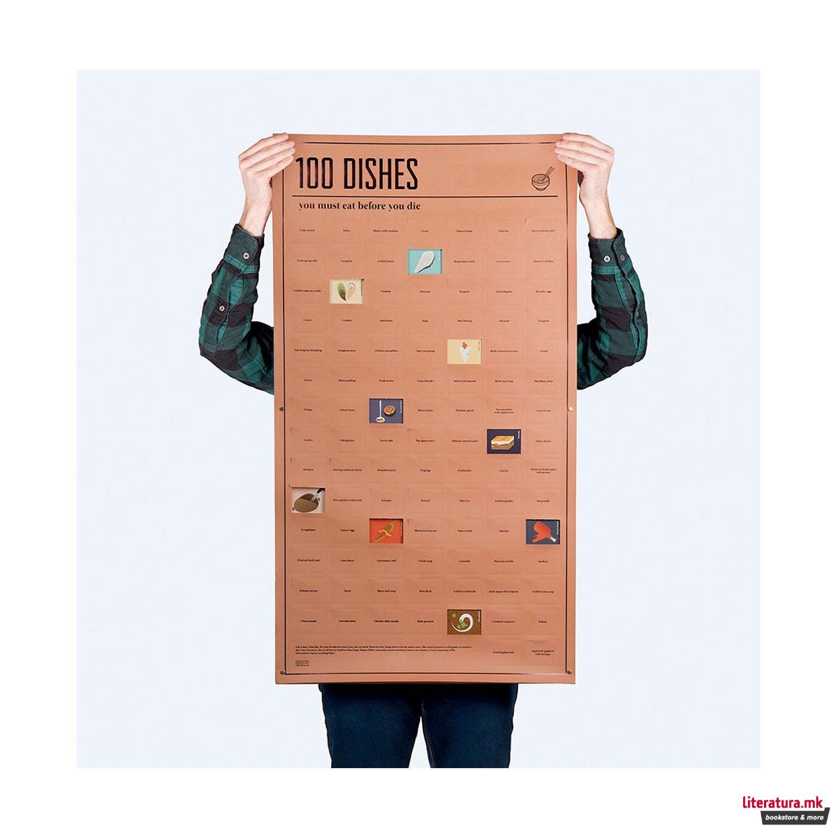 Постер, 100 Must-Do, Dishes You Must Eat Before You Die 