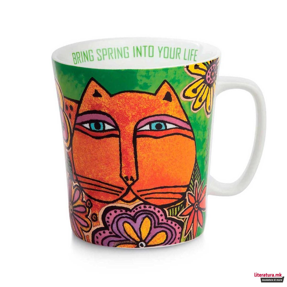 Шолја, Laurel Burch - Fantastic Felines, зелена 