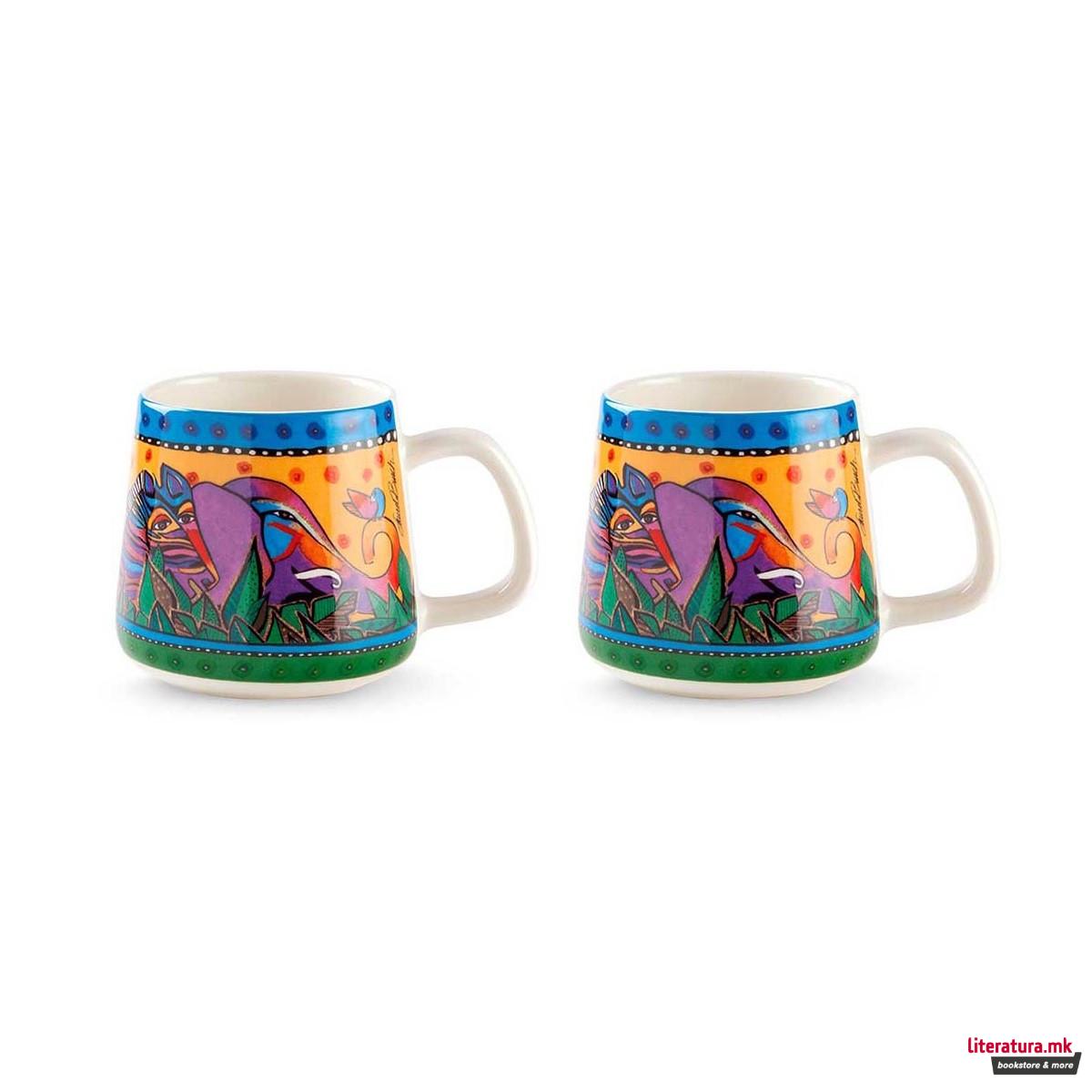 Сет од 2 шолји, Laurel Burch - Jungle, жолти