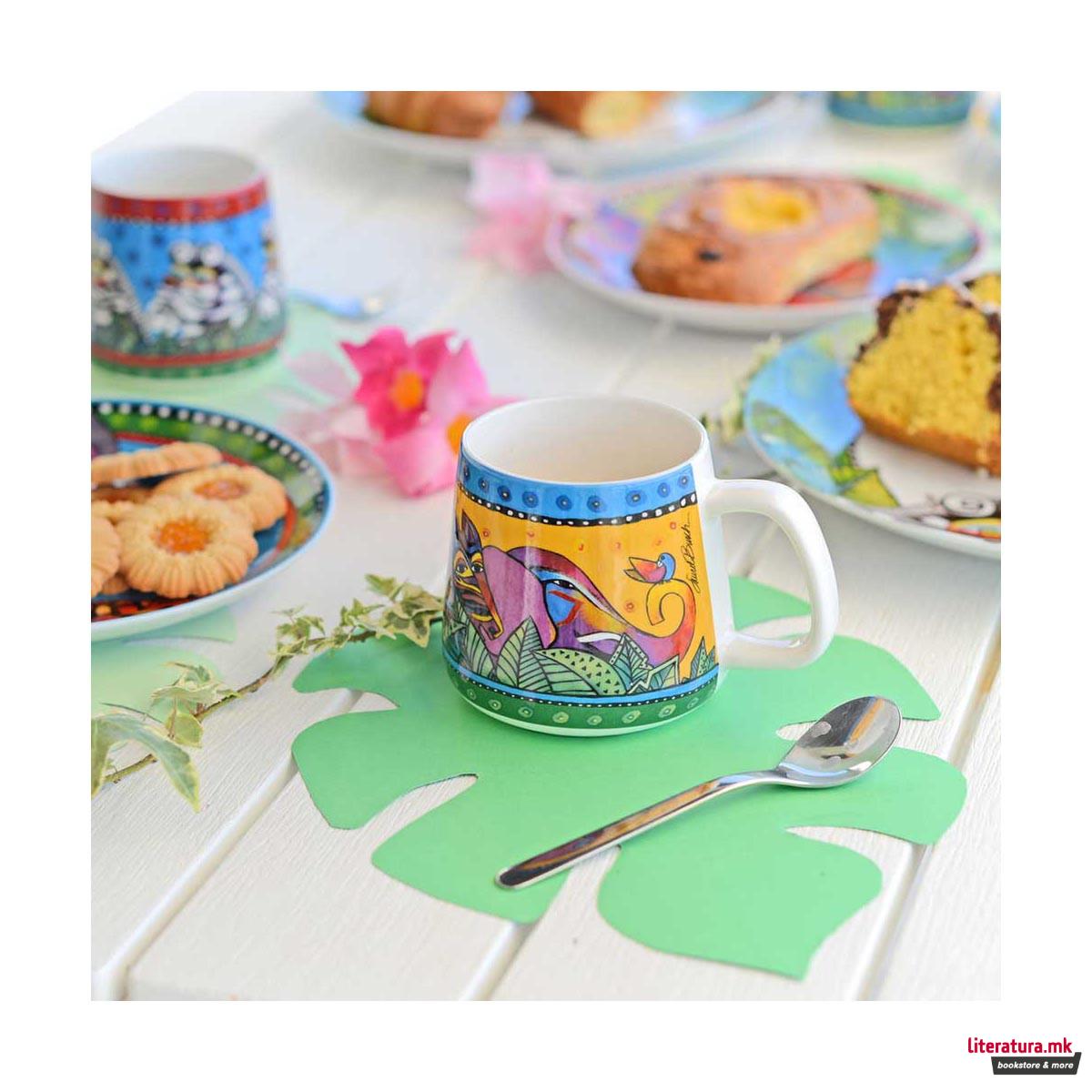 Сет од 2 шолји, Laurel Burch - Jungle, жолти