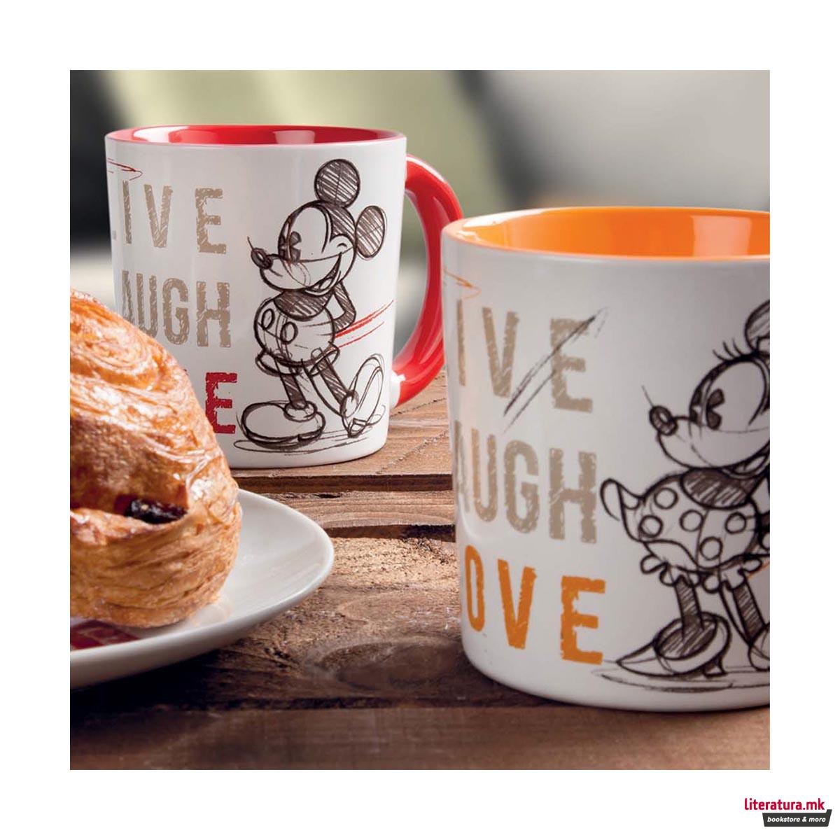 Шолја, Disney, Mickey - Live Laugh Love, црвена 