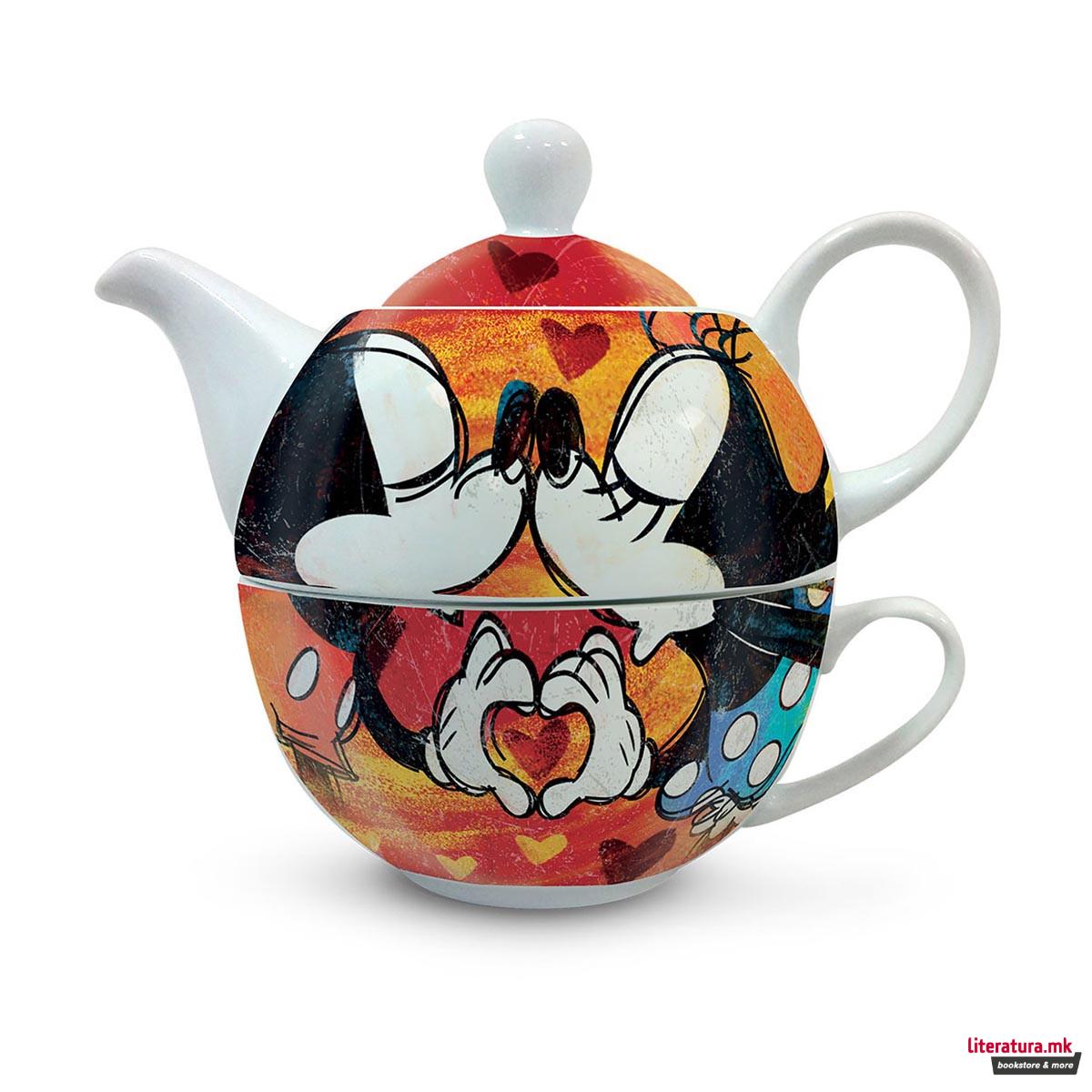 Чајник со шолја, Disney - Mickey Mouse Love - Tea For One, црвени