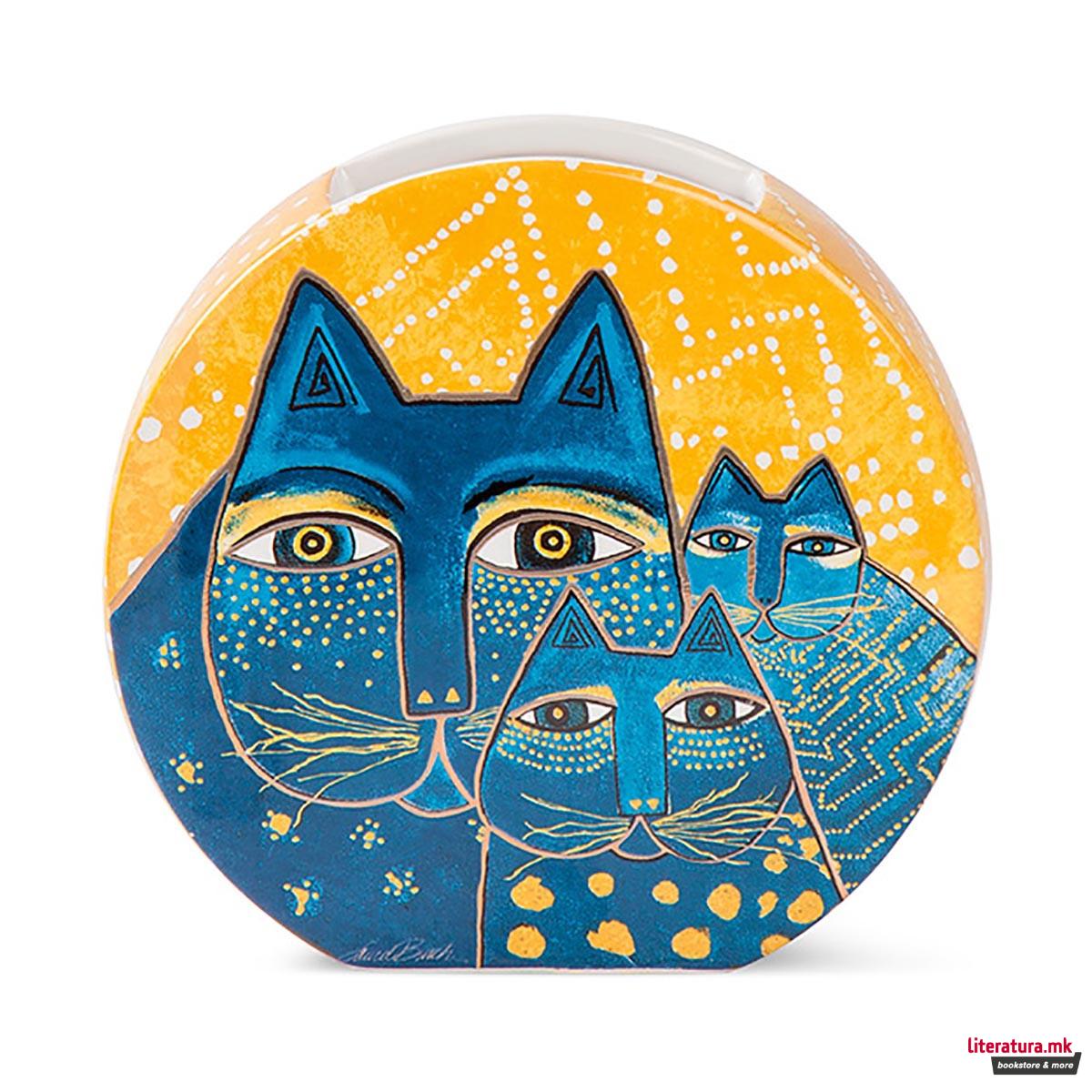 Вазна, Laurel Burch - Fantastic felines, мала, жолта 