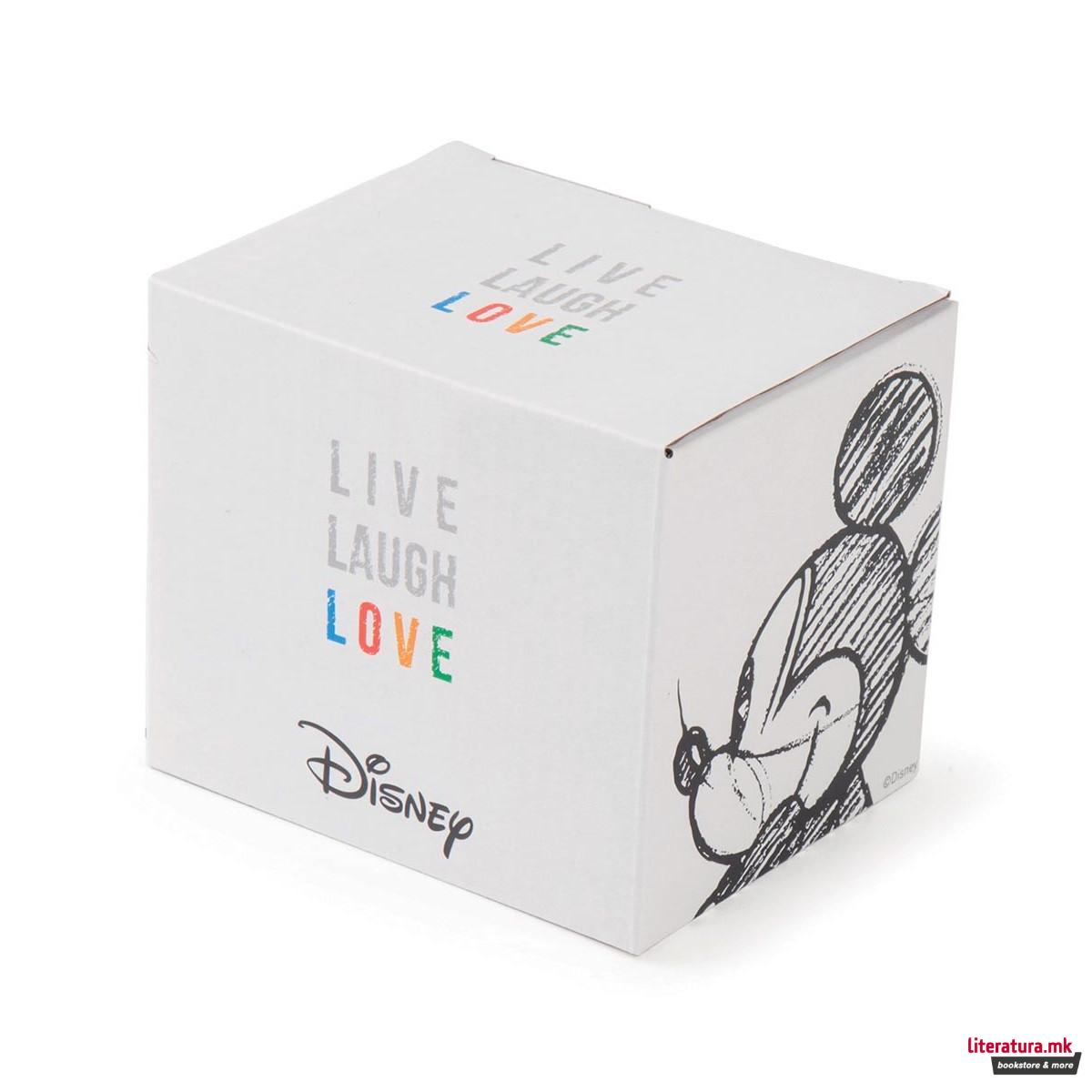 Чаша за сладолед со лажица, Disney, Minnie - Live Laugh Love, портокалова 