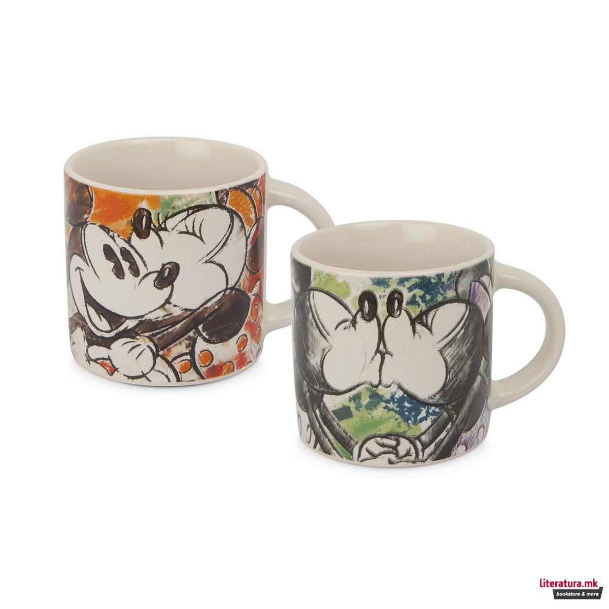 Сет од 2 шолјички, Mickey & Minnie Color Fun, портокалова/бела 