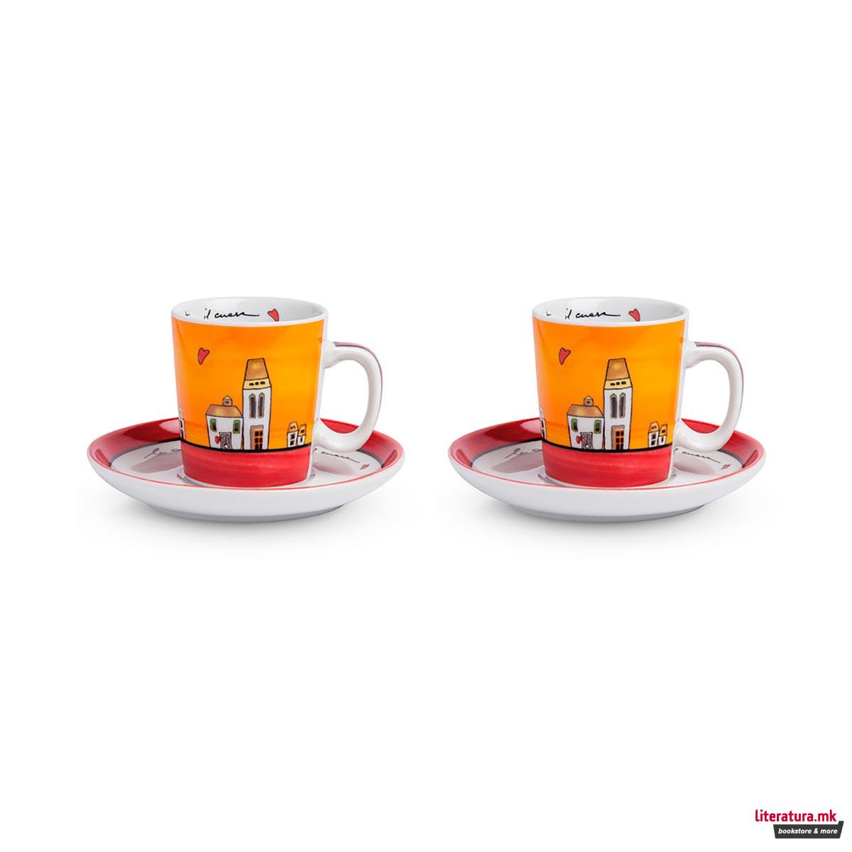 Сет од 2 шолји, Le Casette, црвени