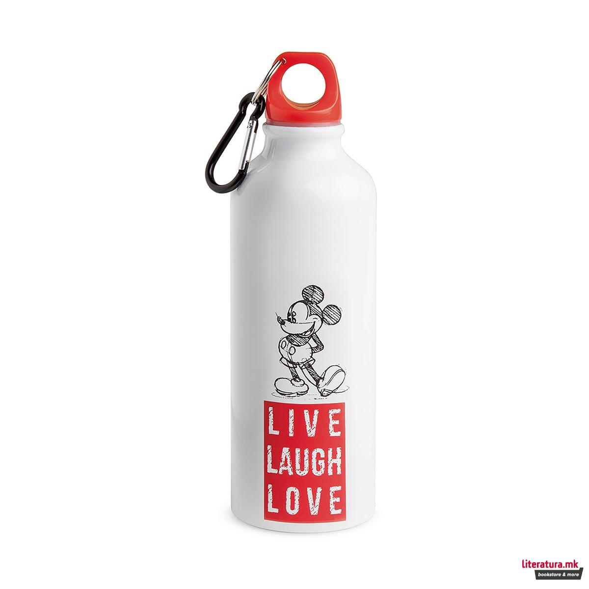 Алуминиумско шише, Disney, Minnie - Live Laugh Love, црвено, 500ml 