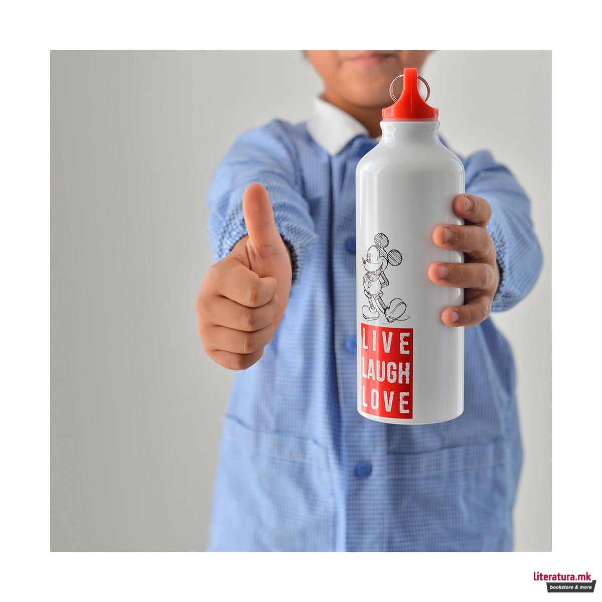 Алуминиумско шише, Disney, Minnie - Live Laugh Love, црвено, 500ml 