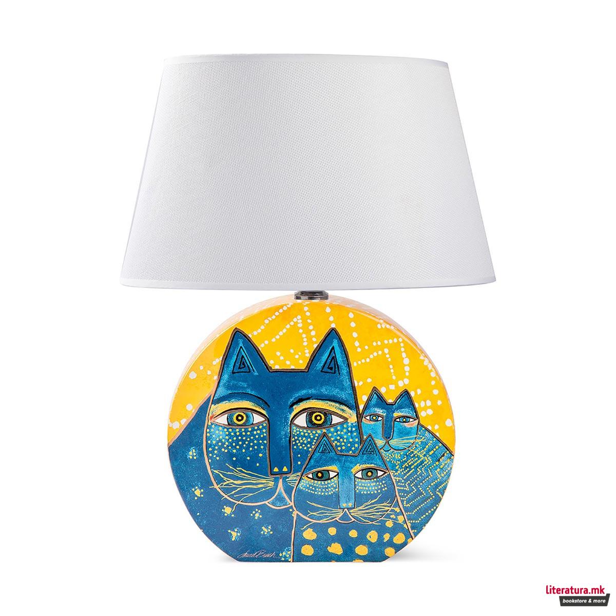 Столна ламба, Laurel Burch - Fantastic Felines, жолта, 46 цм 