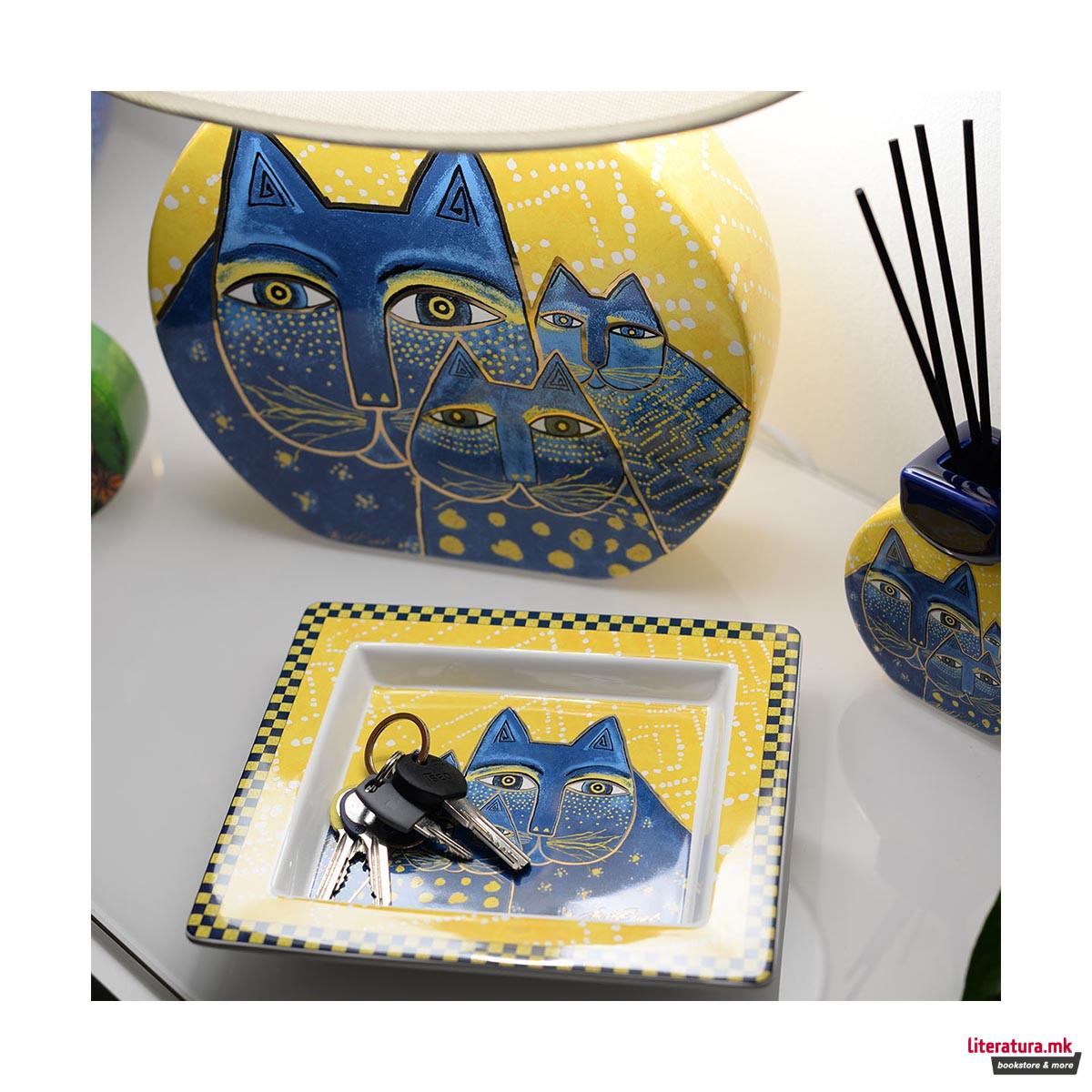 Столна ламба, Laurel Burch - Fantastic Felines, жолта, 46 цм 