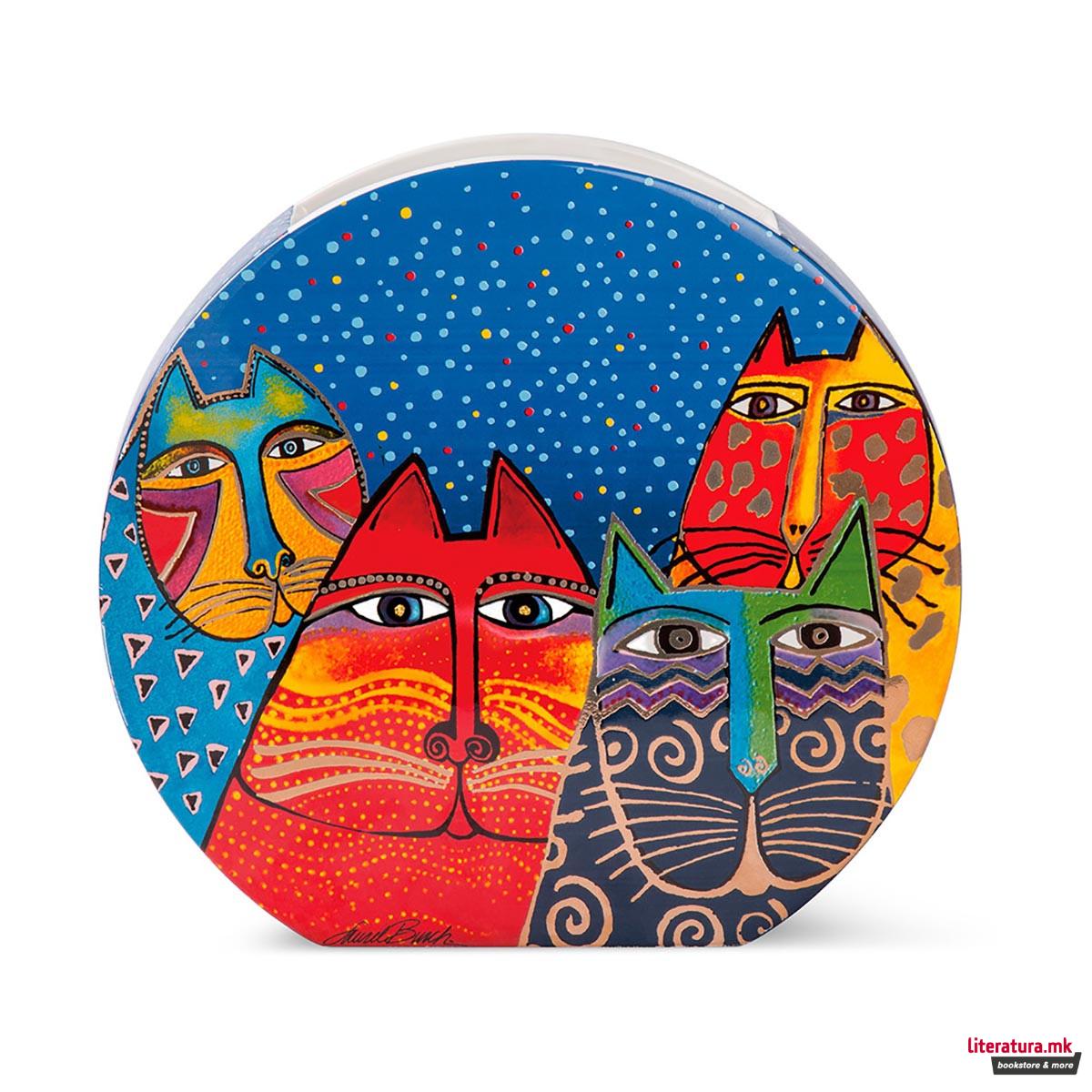 Вазна, Laurel Burch - Fantastic Felines, сина, 27 x 25 цм 