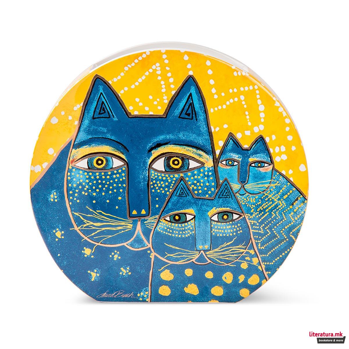 Вазна, Laurel Burch - Fantastic Felines, жолта, 27 x 25 цм 