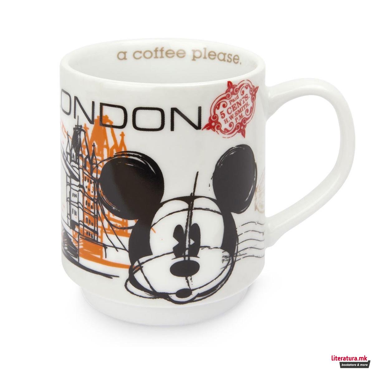 Сет - 2 шолји и 2 подлоги, Disney, Mickey Mouse City - London