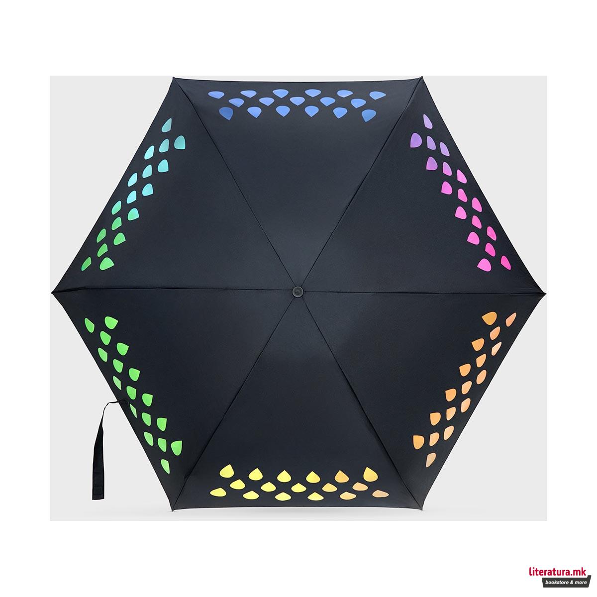 Чадор што менува боја, Compact Colour Change Umbrela, мал 