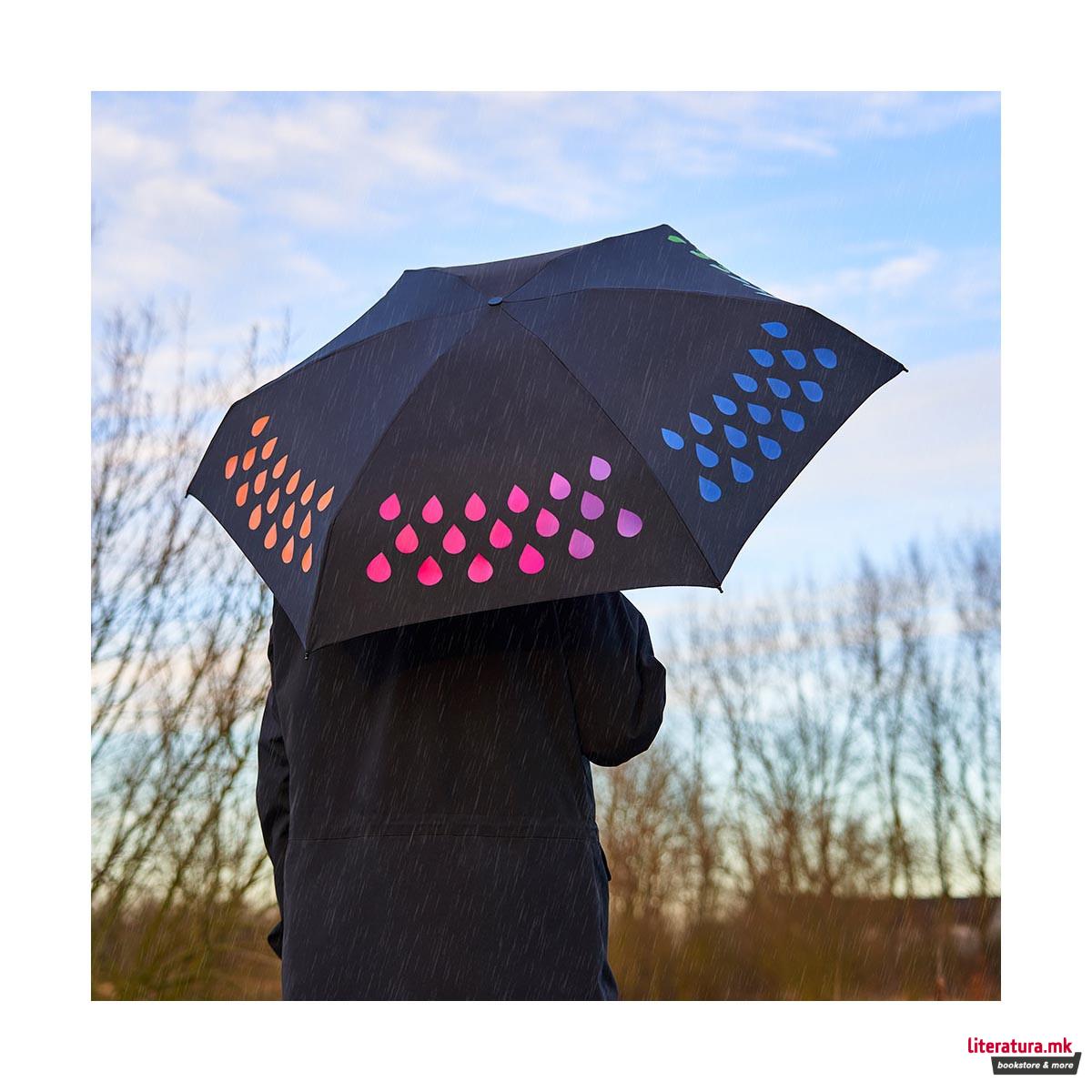 Чадор што менува боја, Compact Colour Change Umbrela, мал 