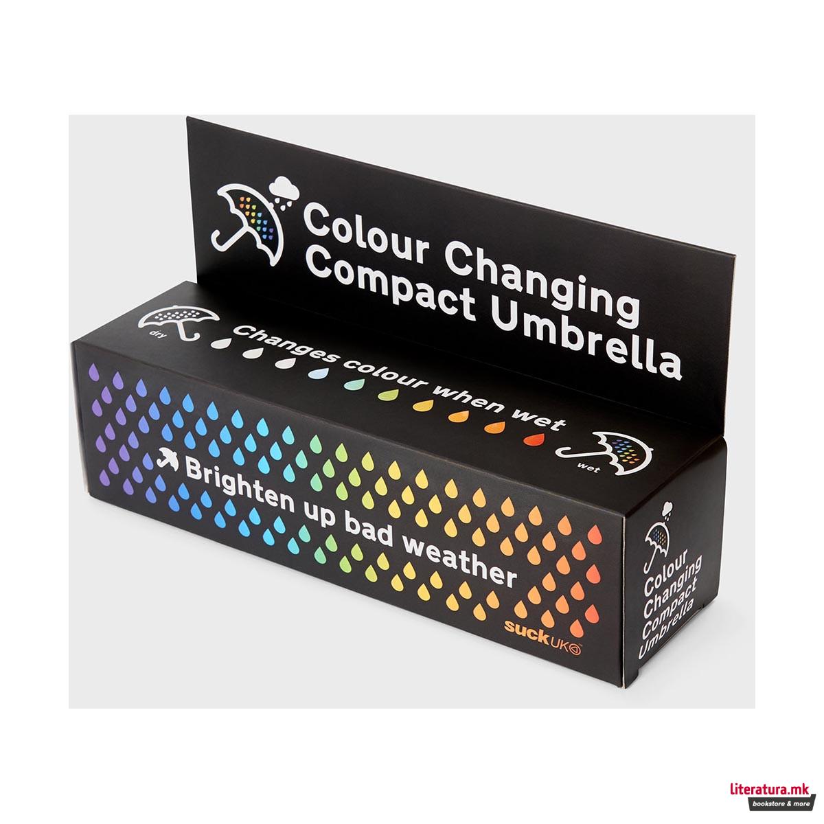 Чадор што менува боја, Compact Colour Change Umbrela, мал 