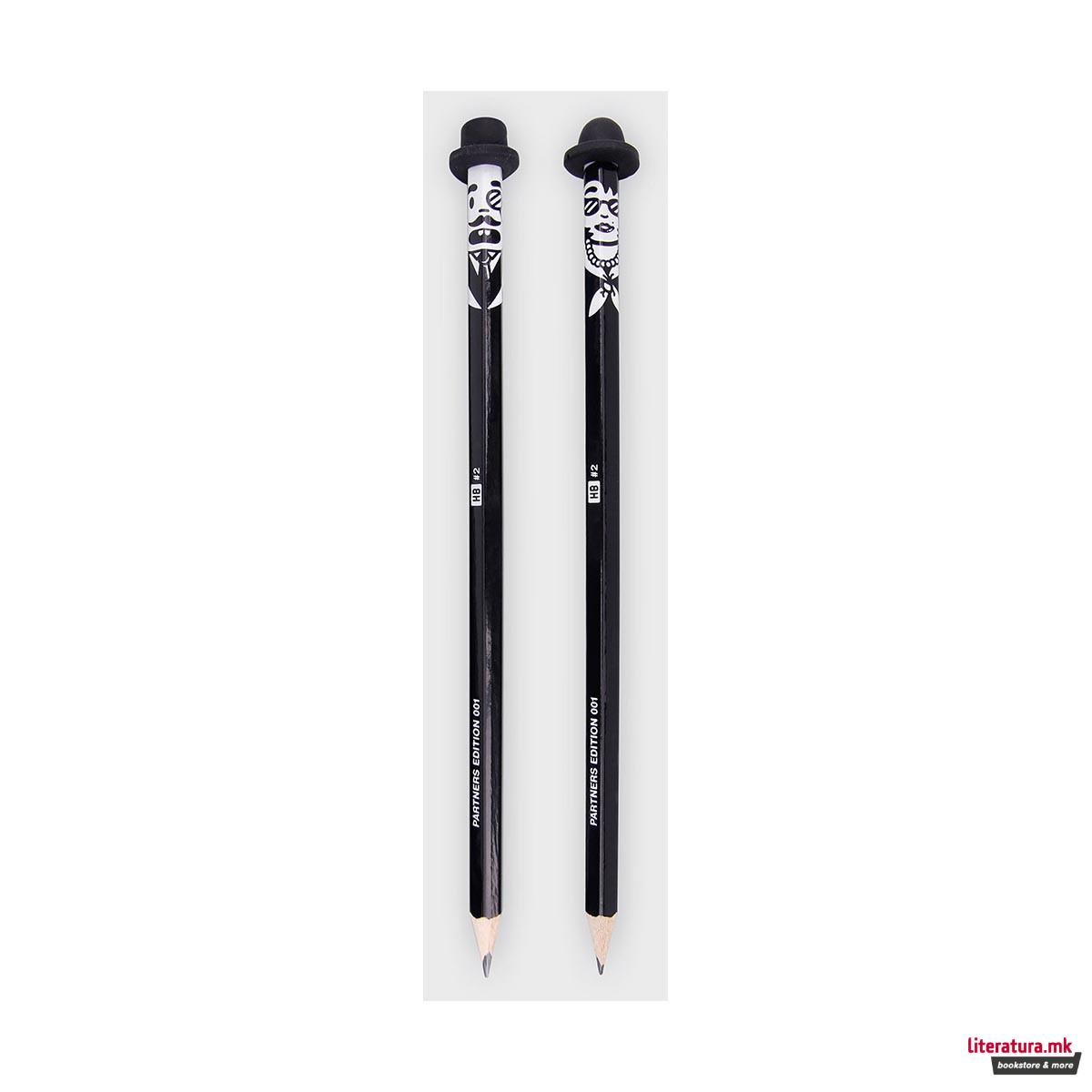 Сет од 2 моливи, Pencil People - Bunny & Claude 