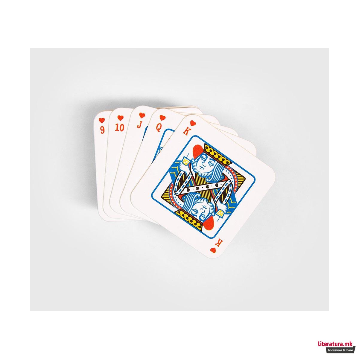 Сет подметачи за чаши, Playing Card Drink Mats, 54 карти 