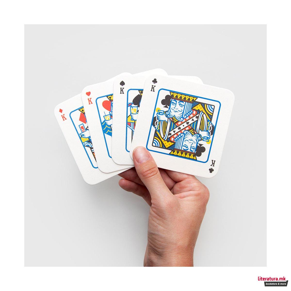 Сет подметачи за чаши, Playing Card Drink Mats, 54 карти 