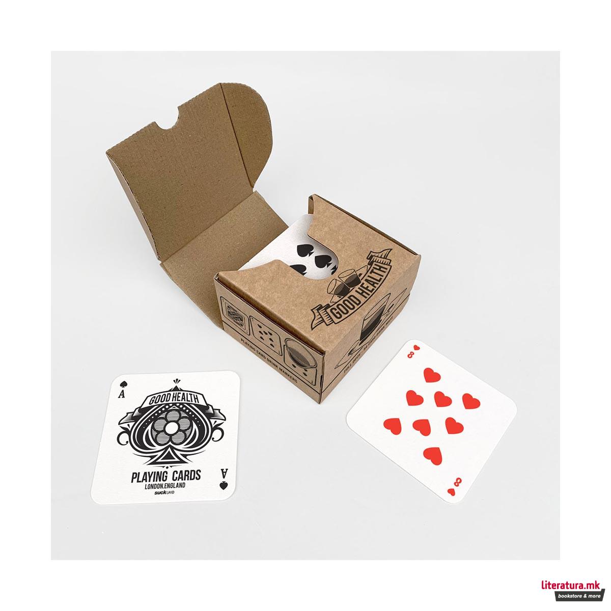 Сет подметачи за чаши, Playing Card Drink Mats, 54 карти 