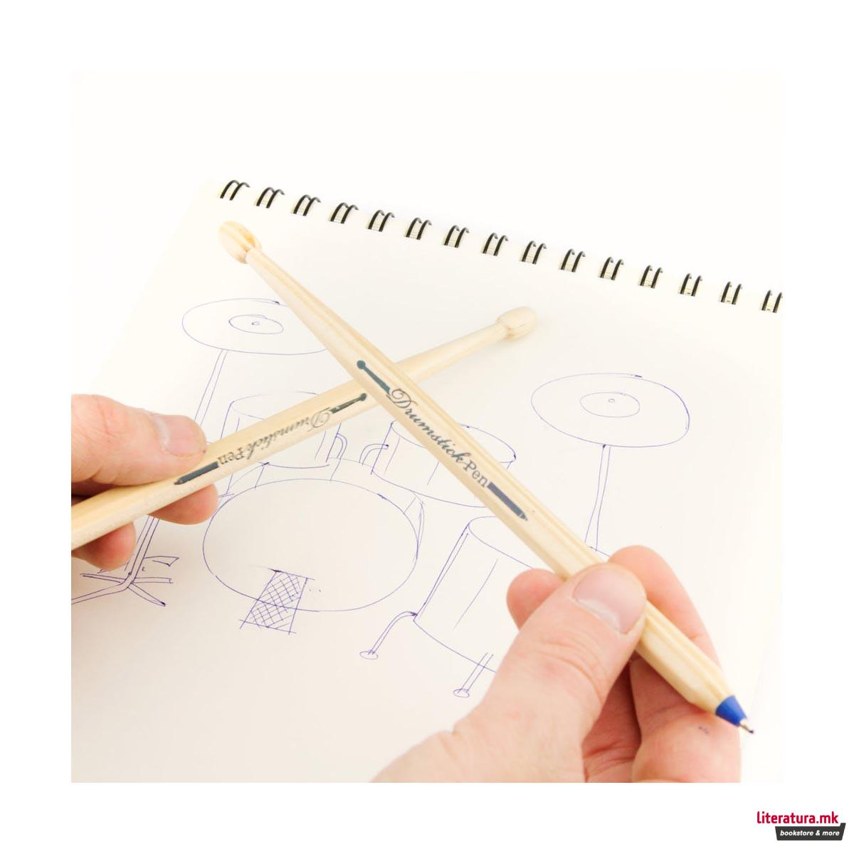 Сет од 2 пенкала - Стапчиња за тапани, Drumstick Pens Blue, сини 