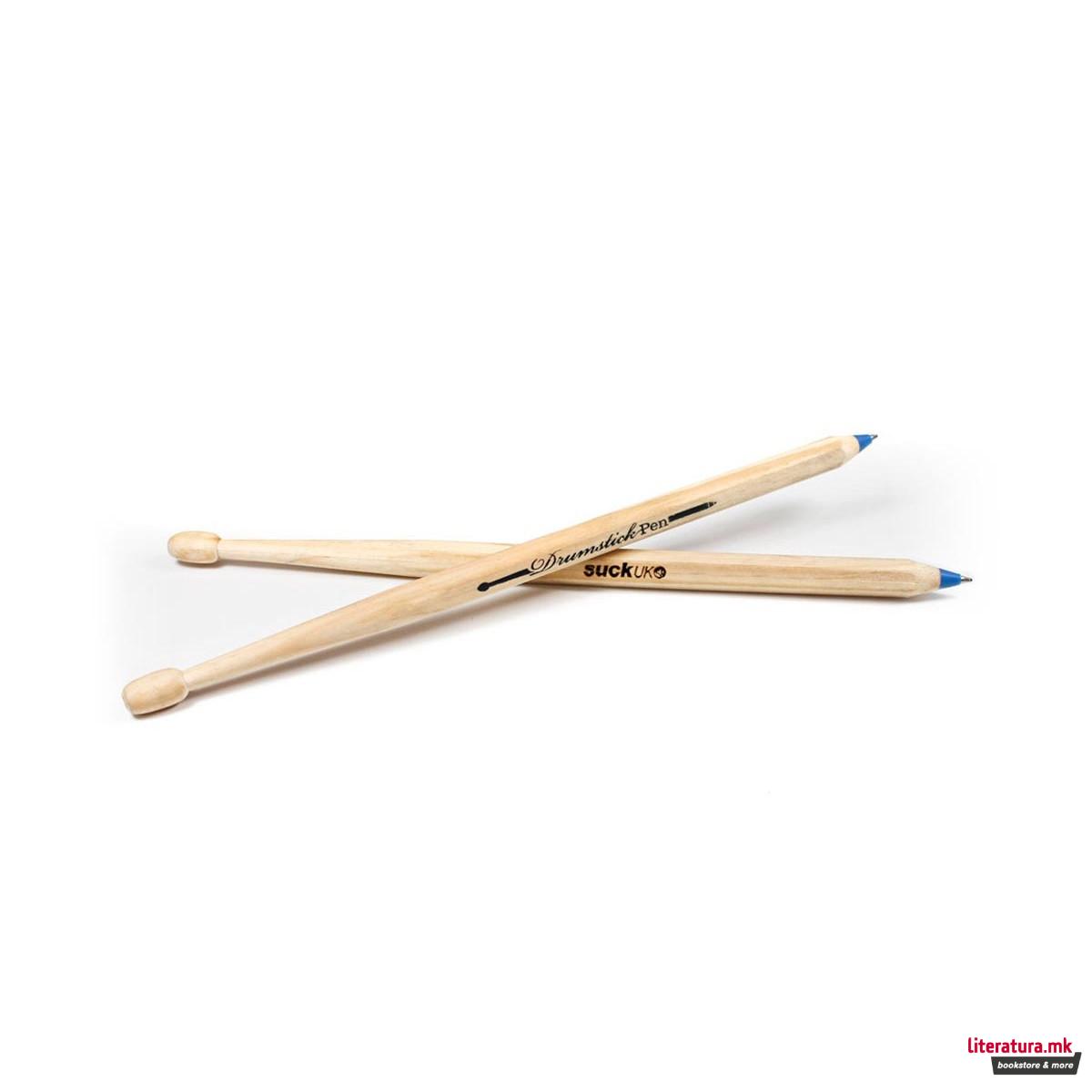 Сет од 2 пенкала - Стапчиња за тапани, Drumstick Pens Blue, сини 
