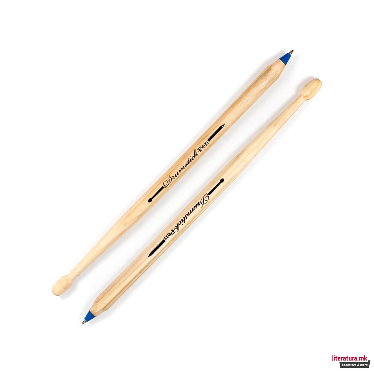 Сет од 2 пенкала - Стапчиња за тапани, Drumstick Pens Blue, сини 