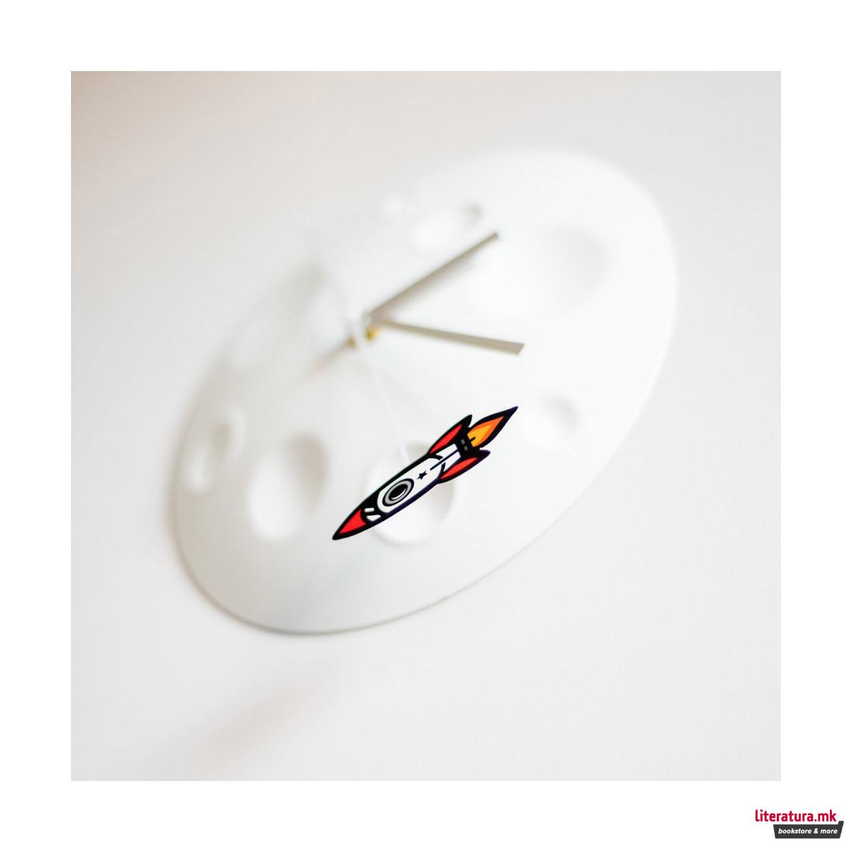 Часовник, Rocket Moon Clock, Ø20 цм 