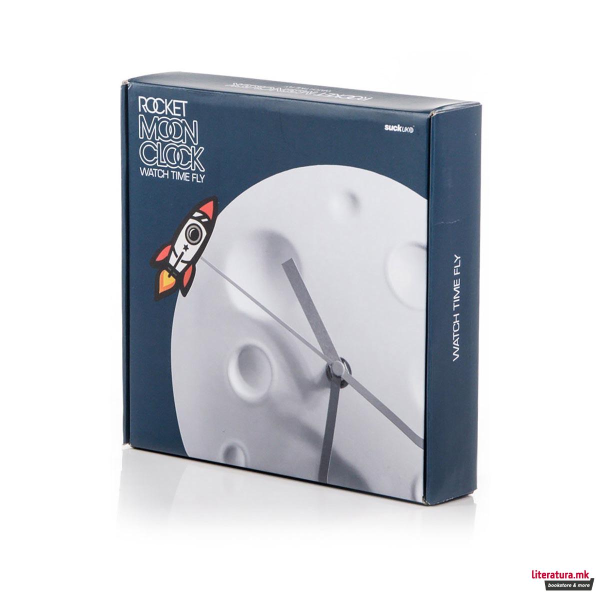 Часовник, Rocket Moon Clock, Ø20 цм 