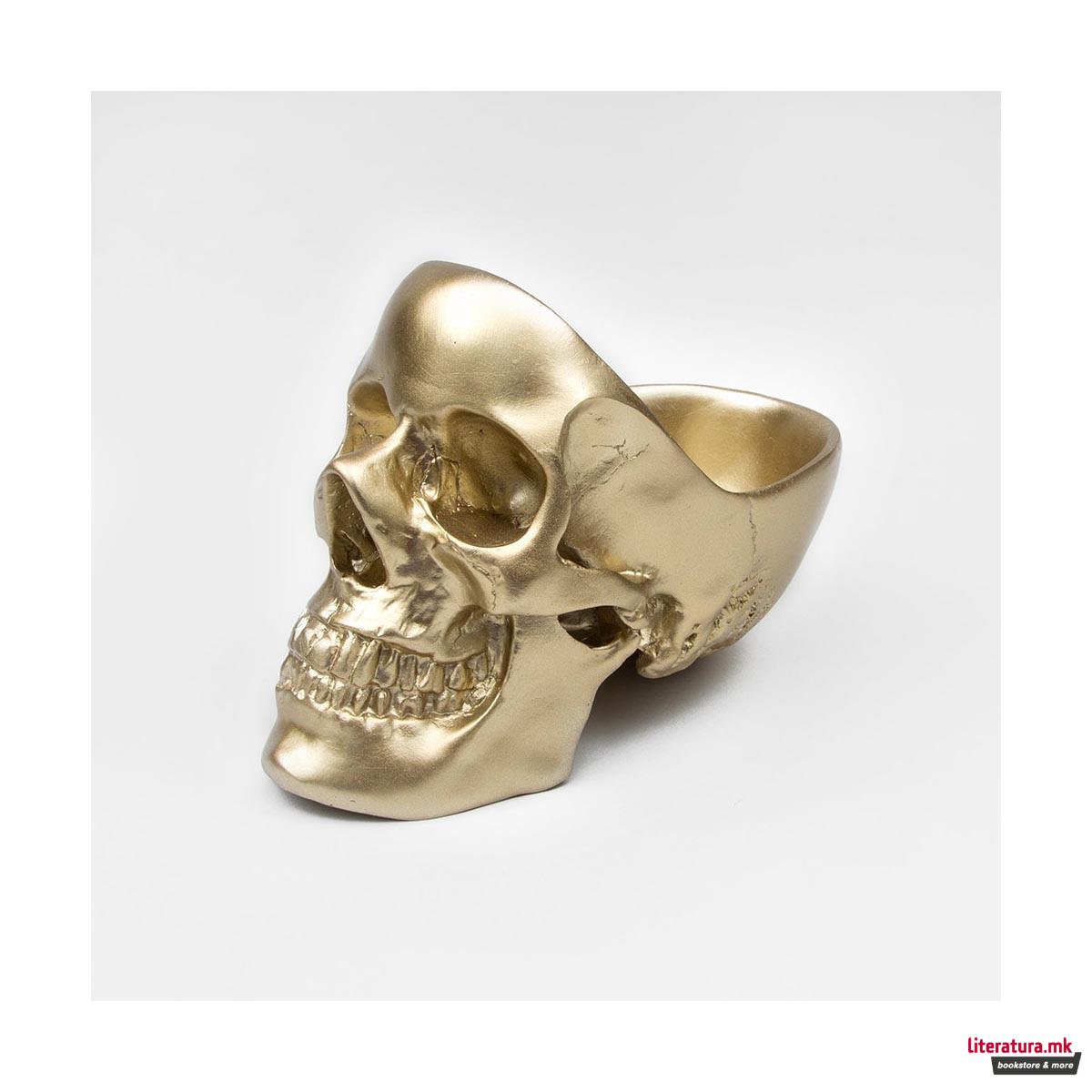 Организер за биро, Skull Tidy, златен 